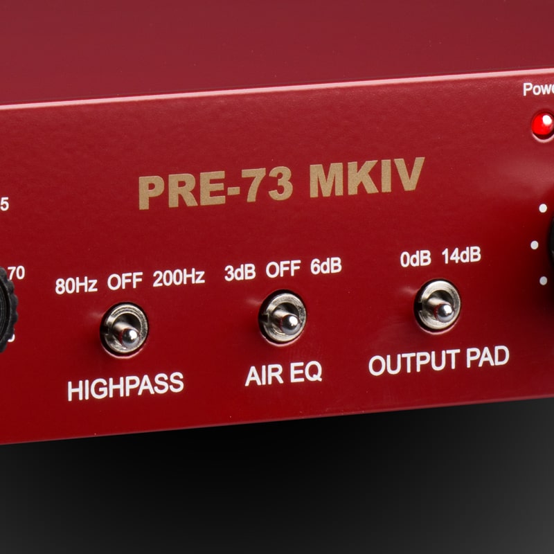 Highpass-Filter, Air EQ und Output-Pad des PRE-73 MKIV